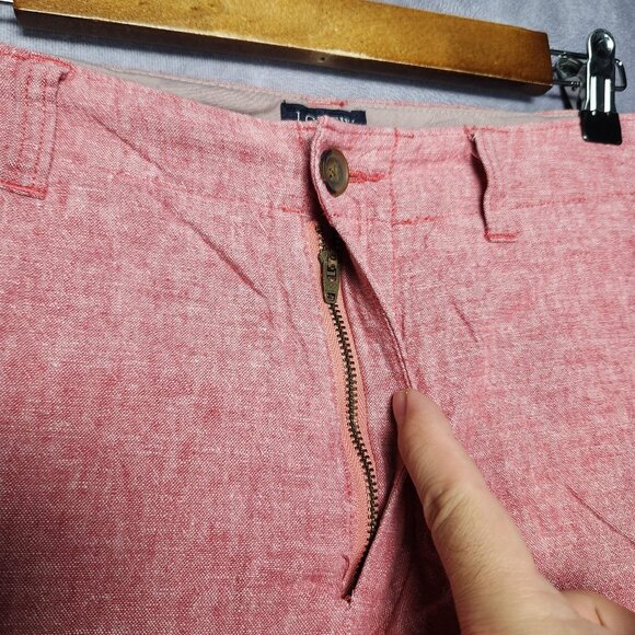 J Crew‎ Gramercy Shorts Mens 30 Pink Red Linen Blend Casual Summer Lightweight - Picture 9 of 10
